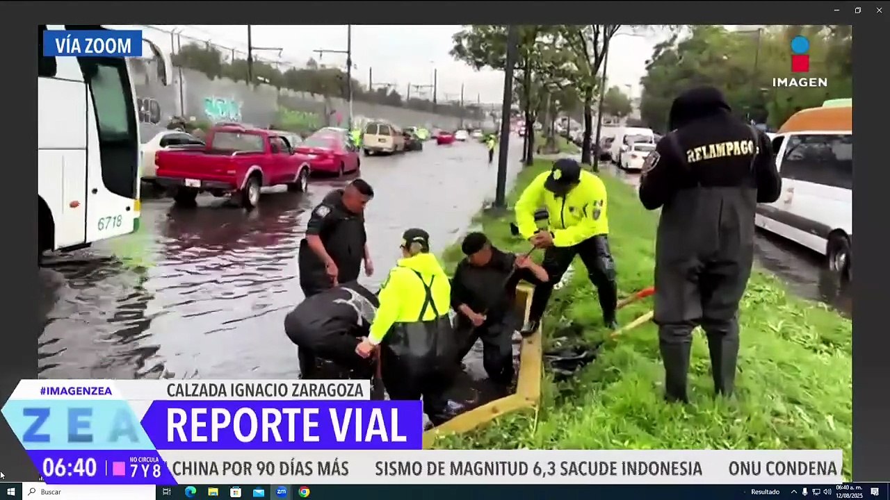 La Calzada Ignacio Zaragoza amanece inundada tras las intensas lluvias