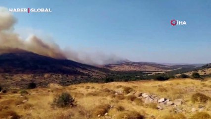 Aliağa’da otluk ve makilik alanda korkutan yangın