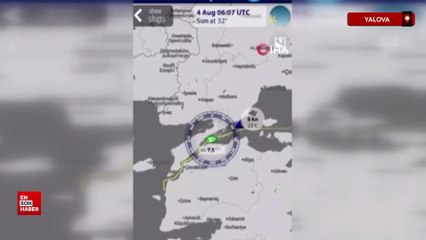 Yalova'da tutuklanan kaptanın limanda gemisini incelerken görüntüleri