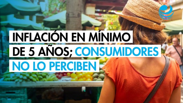 Inflación en mínimo de cinco años; consumidores no lo perciben en precios diarios