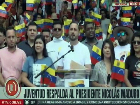 Juventud venezolana reafirma su respaldo al presidente Nicolás Maduro