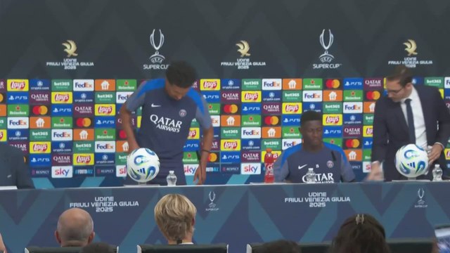 Conférence de presse de Marquinhos et Nuno Mendes avant la FINALE de la SUPERCOUPE D'EUROPE contre TOTTENHAM