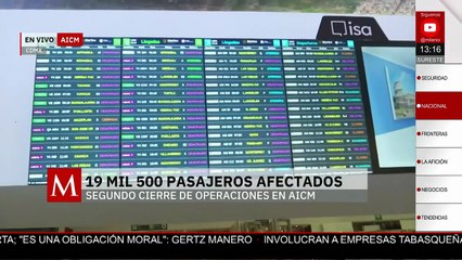 Suman 19 mil 500 pasajeros afectados por suspensión de operaciones por lluvias en el AICM