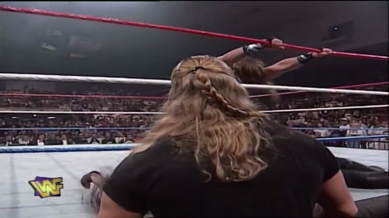 HHH & Chyna Send A Referee To Help HBK Win - Ground Zero 1997 7/8/97