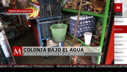 Vecinos de Neza exigen desazolve urgente de coladeras tras inundaciones