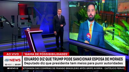 Eduardo Bolsonaro afirma que Trump pode sancionar esposa de Moraes
