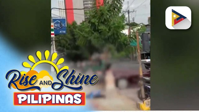 Dalawang estudyante kritikal matapos mabagsakan ng debris mula sa itaas na bahagi ng condomunium sa Tomas Morato Ave. | Denisse Osorio
