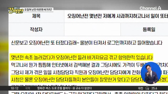 [돌직구 강력반]속초 오징어 난전, 이번엔 ‘바가지 논란’