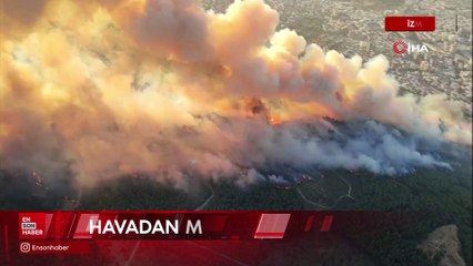 İzmir'de sabahın ilk ışıklarıyla birlikte yangına hava müdahalesi yeniden başladı