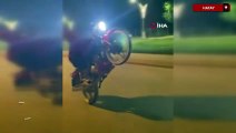 Hatay'da teker yapan motosikletliye ceza yağdı