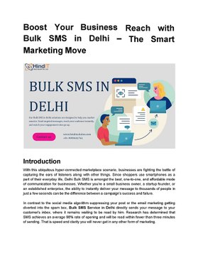 Boost Your Business Reach with Bulk SMS in Delhi – The Smart Marketing Move