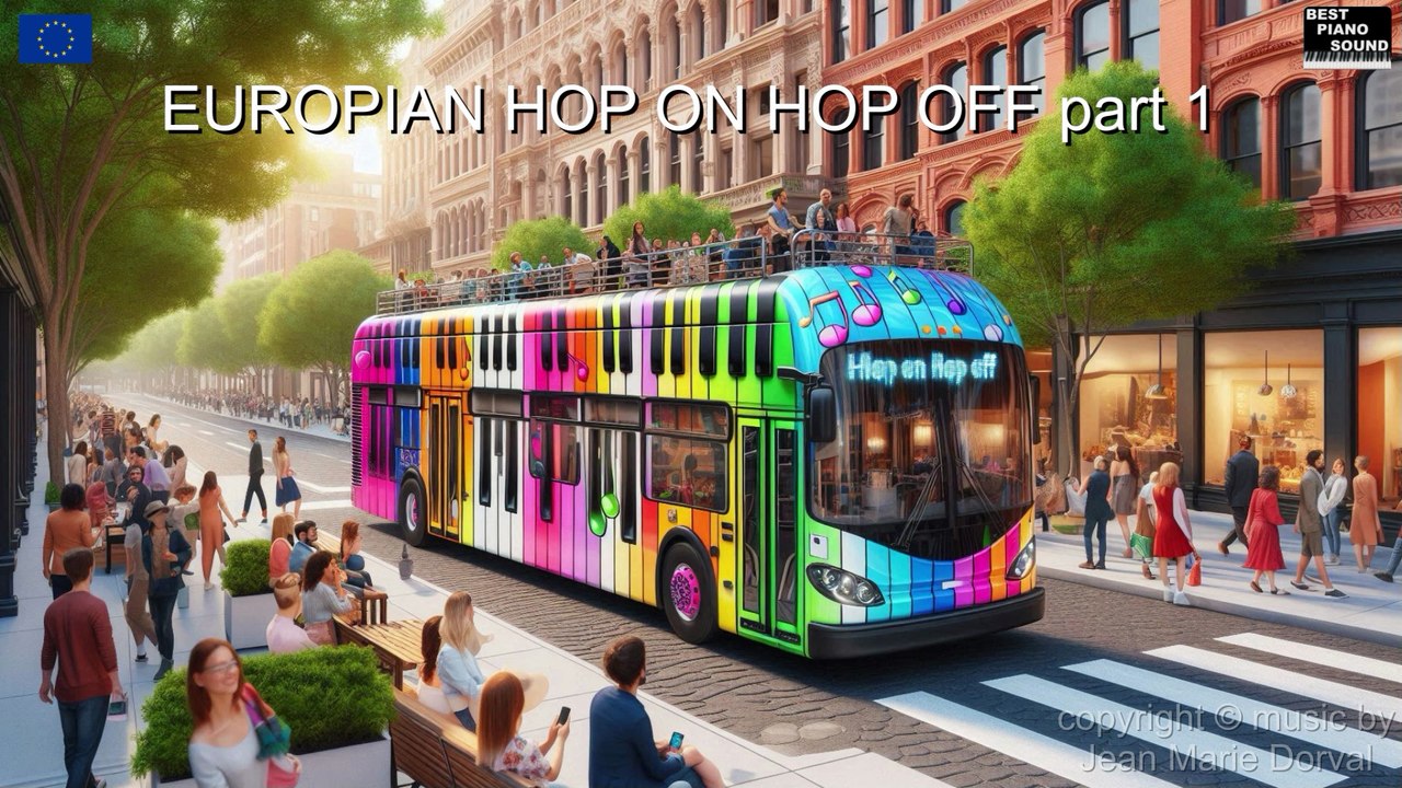 Bus Hop On Hop Off Européens avec un piano ➡️🎹⬅️ European Hop On Hop Off busses with a piano (smooth jazz PART 1)