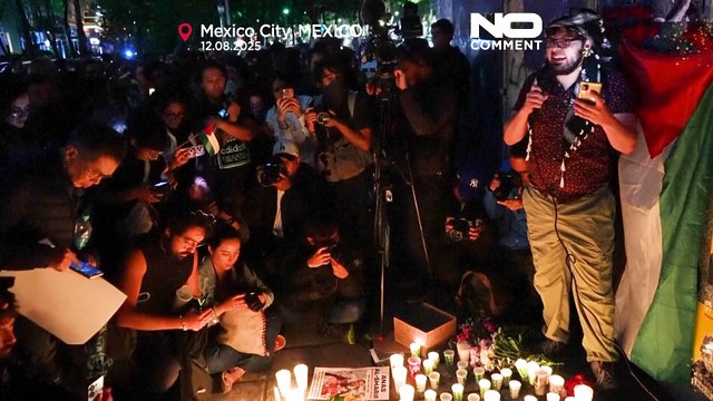 Manifestazione a Città del Messico contro attacco israeliano che ha ucciso giornalisti a Gaza