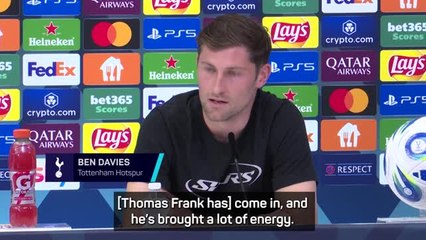 Davies has high praise for new Tottenham boss Frank