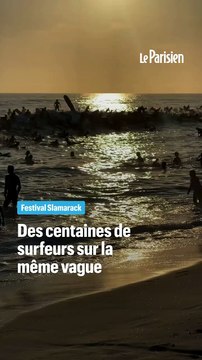 Des centaines de surfeurs prennent la même vague