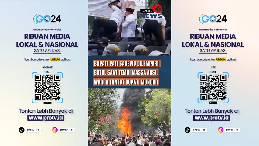 Bupati Pati Sadewo Dilempari Botol Saat Temui Massa Aksi, warga tuntut bupati mundur