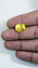 Close-up Shot of Yellow Sapphire Gemstone
