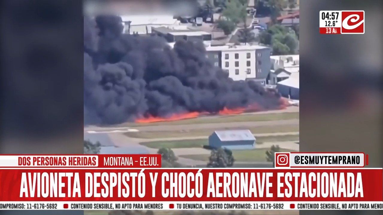 Avioneta despistó y terminó chocando con aeronave estacionada