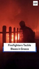 Firefighters Tackle Blazes In Greece