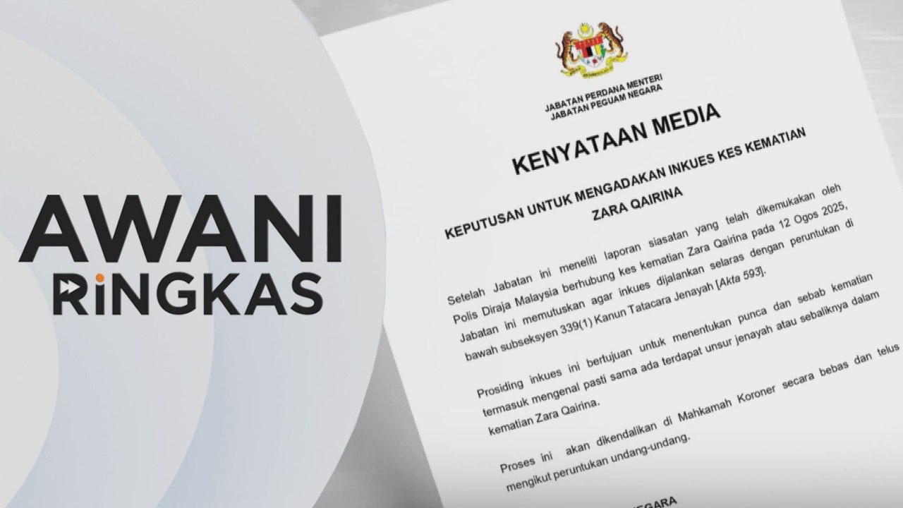 AWANI Ringkas: Kes Zara Qairina: Inkues dijalankan