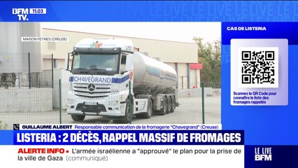 Listériose: "Tous les fromages qui sont suspectés d'être contaminés ont été fabriqués sur une ancienne ligne de production", indique la fromagerie Chavegrand