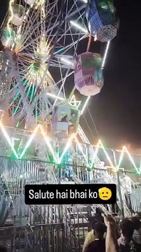 Heroic Rescue Caught on Camera Woman Dangles Mid-Air from Ride in Chhattisgarh – Brave Bystander Saves Her!