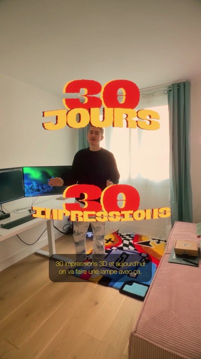 J6 - C’est mon objet préféré pour le moment, enfin une lampe en 3D💡 La deuxième partie de cette lampe arrive très vite, donc restez connecté si vous voulez pas louper le final👀Et si vous avez des objets à suggérer vous pouvez les mettre en commentaire !