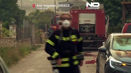 En images, la Grèce lutte contre plusieurs incendies attisés par des vents violents
