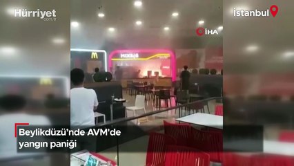 Beylikdüzü’nde AVM'de yangın paniği kamerada!