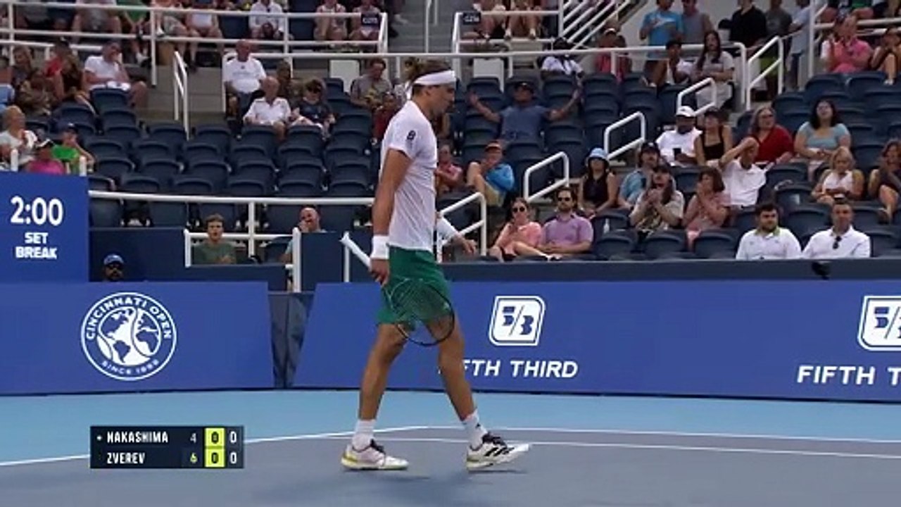 Zverev on the brink of victory but rain halts play