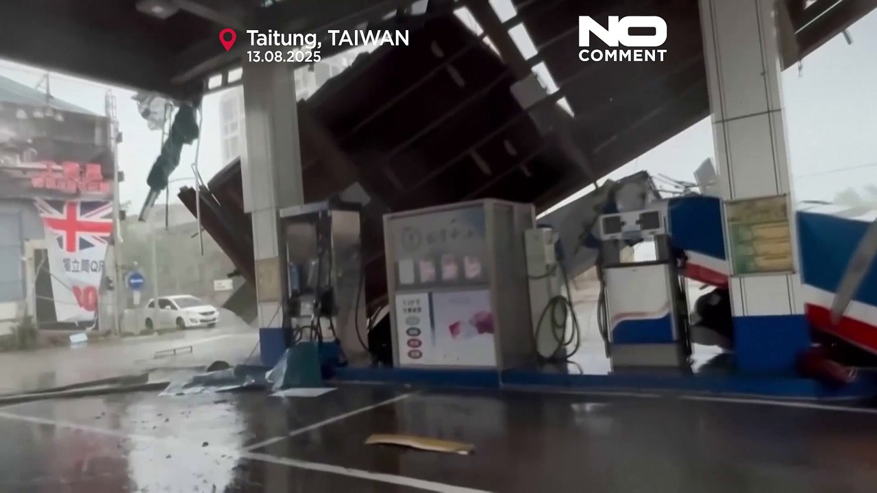 Taifun Podul bringt starken Regen und Schäden nach Süd-Taiwan