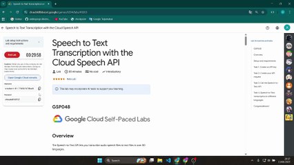 Speech to Text Transcription with the Cloud Speech API | GSP048