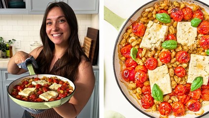 Baked Feta, Tomato, & White Bean Skillet Recipe