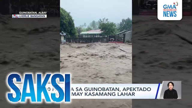 1,300 pamilya sa Guinobatan, apektado ng bahang may kasamang lahar | Saksi
