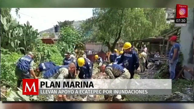 Marina brinda apoyo a damnificados por inundaciones en Ecatepec