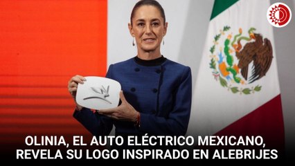 Presentan logo y símbolo de auto eléctrico Olinia; está basado en alebrijes