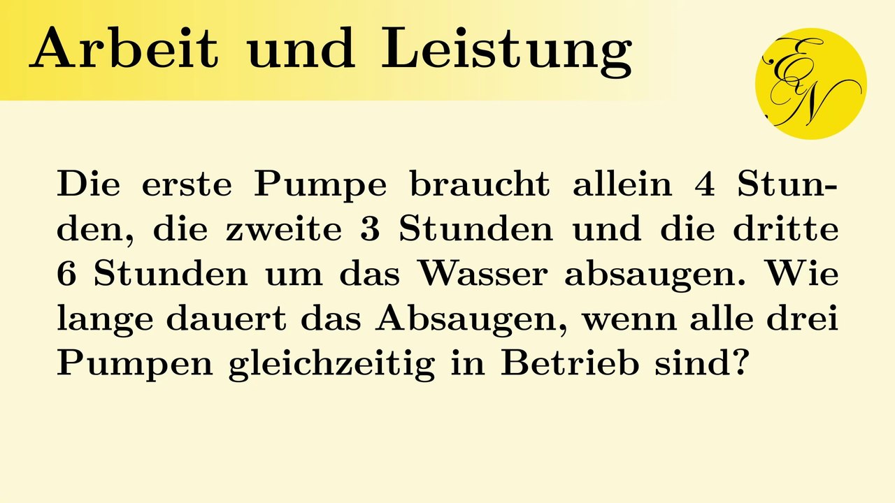 Textaufgabe: Arbeit und Leistung