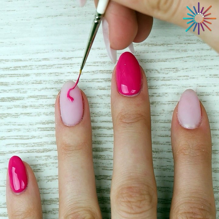 Dreamy pink chrome nails with a touch of love 💗