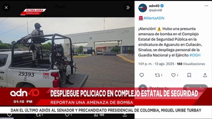 🚨¡Última Hora! Reportan presunta amenaza de bomba en el Complejo Estatal de Seguridad en Culiacán