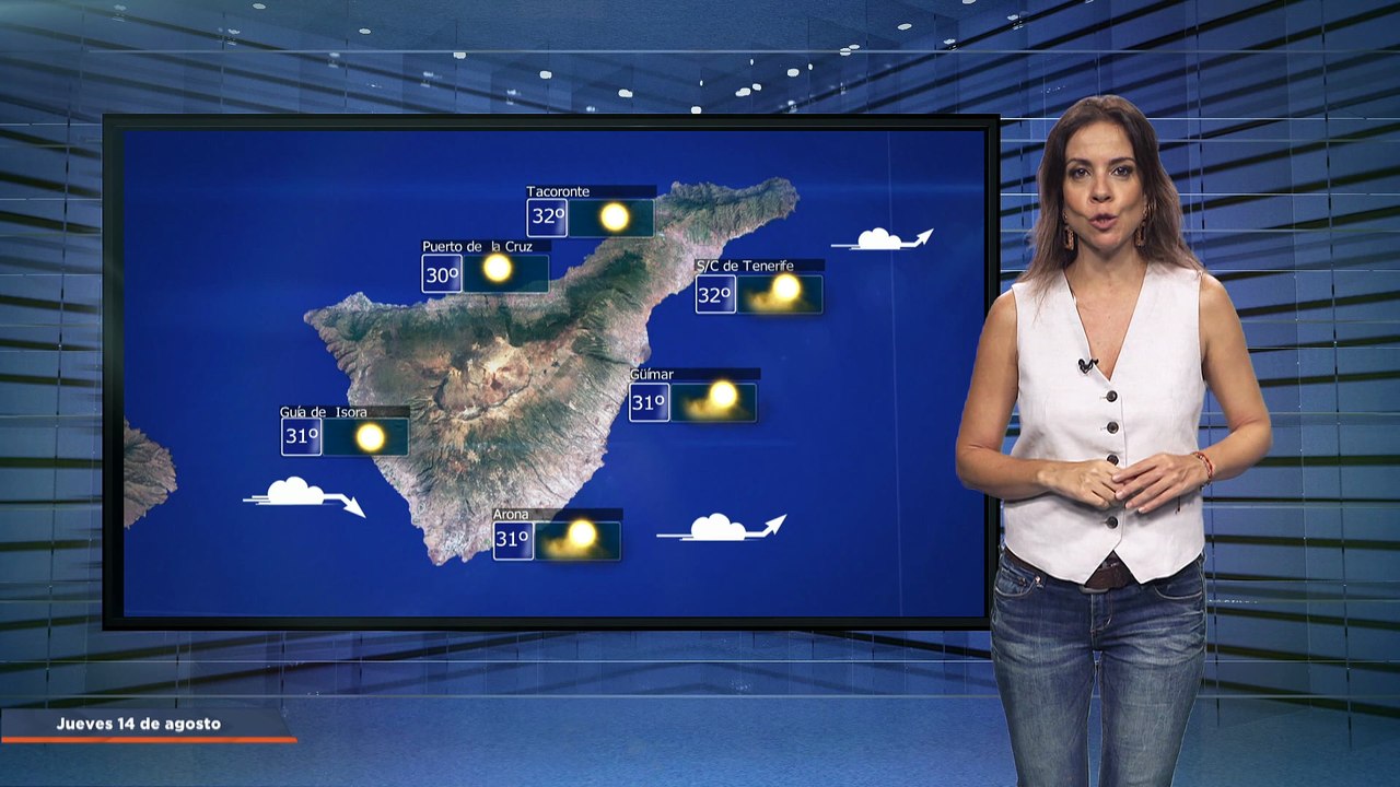 La previsión del tiempo en Canarias para el 14 de agosto de 2025, en Atlántico Televisión.
