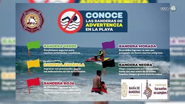 Cinco playas de Vallarta y Bahía de Banderas cierran acceso al mar por bandera roja