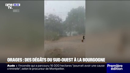 Grêle, pluie, rafales de vent: les images des orages qui ont éclaté du Sud-Ouest à la Bourgogne