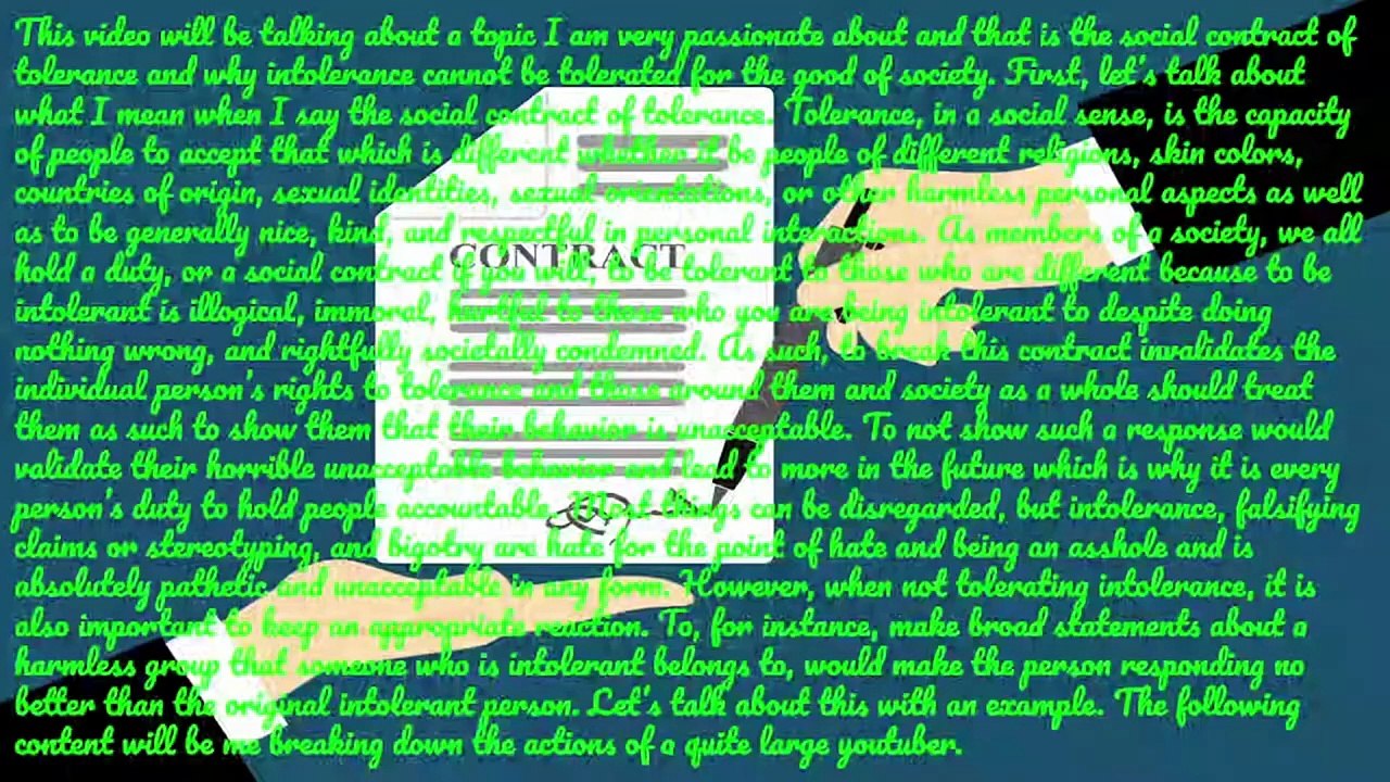 The Social Contract Of Tolerance And Why Intolerance Cannot Be Tolerated