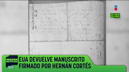 El FBI devolvió un manuscrito firmado por Hernán Cortés en 1527