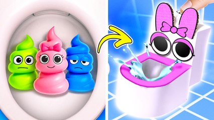 Don’t Try This Sprunki Toilet Upgrade at Home!🚽DIY Fidgets & Cardboard Bathroom Hacks🧸✨