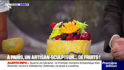 À Paris, un artisan sculpteur de fruits pour des compositions gourmandes
