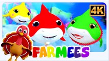 Colorful Baby Shark Dance | Farmees Nursery Rhymes & Kids Songs in 4K