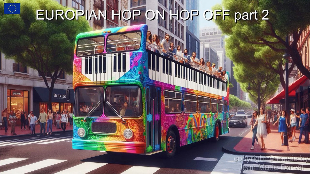 Bus Hop On Hop Off Européens avec un piano 🚍🎹🚍 European Hop On Hop Off busses with a piano (smooth jazz PART 2)