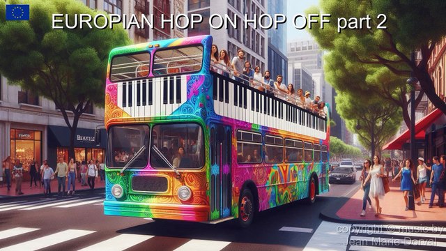 Bus Hop On Hop Off Européens avec un piano 🚍🎹🚍 European Hop On Hop Off busses with a piano (smooth jazz PART 2)