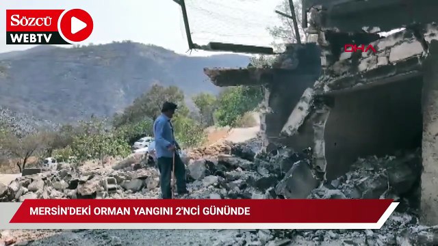 Mersin'deki orman yangını 2'nci gününde